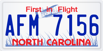 NC license plate AFM7156