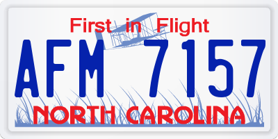 NC license plate AFM7157