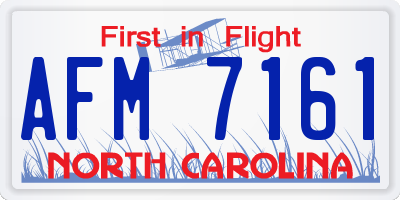 NC license plate AFM7161
