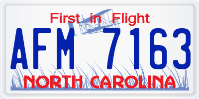 NC license plate AFM7163