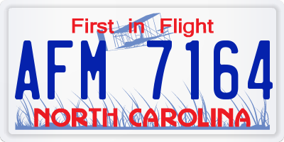 NC license plate AFM7164