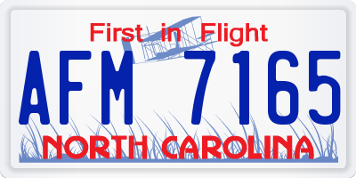 NC license plate AFM7165