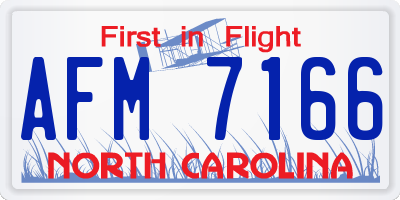 NC license plate AFM7166