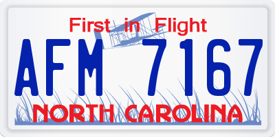 NC license plate AFM7167