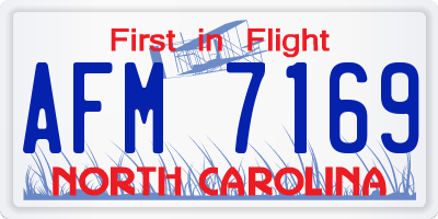 NC license plate AFM7169