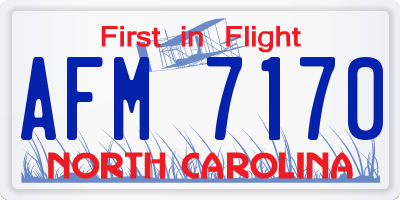 NC license plate AFM7170