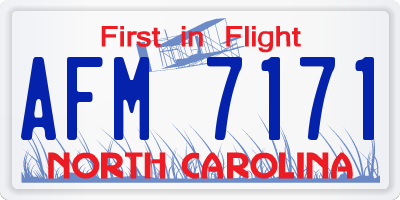 NC license plate AFM7171