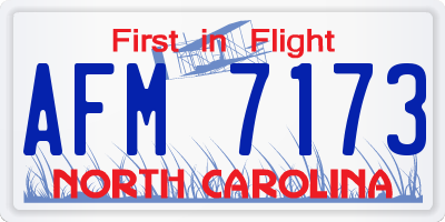 NC license plate AFM7173