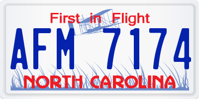 NC license plate AFM7174