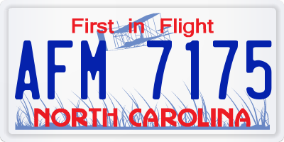 NC license plate AFM7175