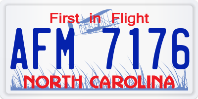 NC license plate AFM7176