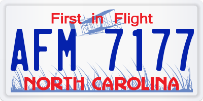 NC license plate AFM7177