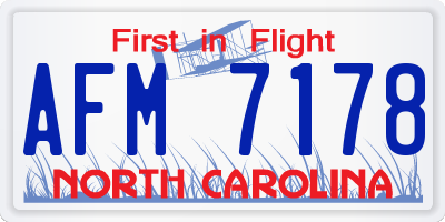 NC license plate AFM7178