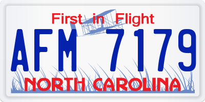 NC license plate AFM7179