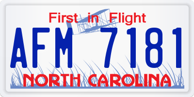 NC license plate AFM7181