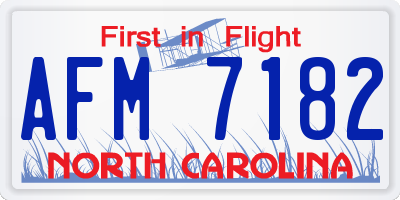 NC license plate AFM7182