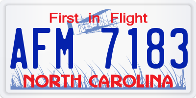 NC license plate AFM7183