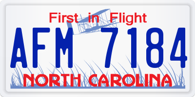 NC license plate AFM7184
