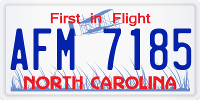 NC license plate AFM7185