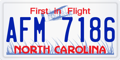 NC license plate AFM7186