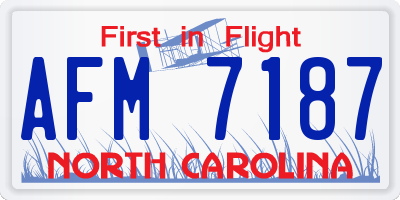 NC license plate AFM7187