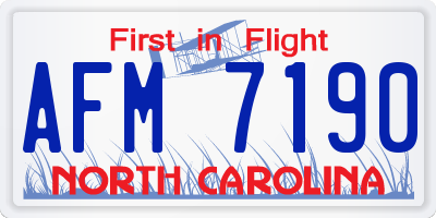 NC license plate AFM7190