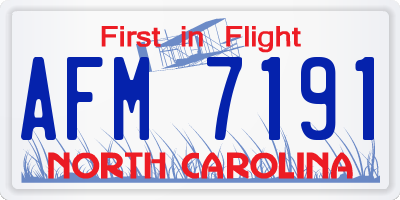 NC license plate AFM7191