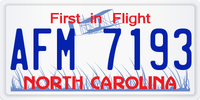 NC license plate AFM7193