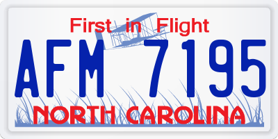 NC license plate AFM7195