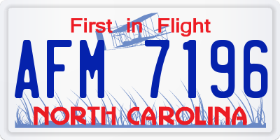 NC license plate AFM7196