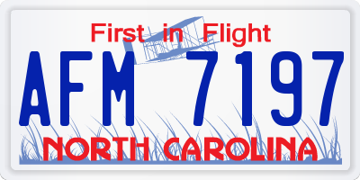 NC license plate AFM7197