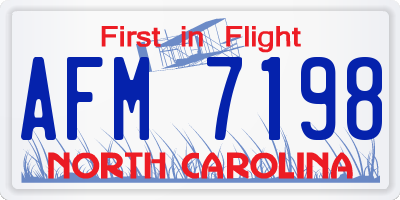 NC license plate AFM7198