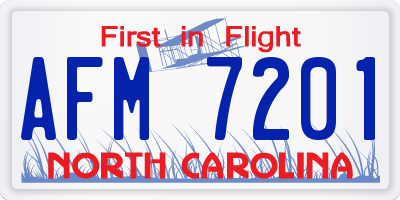 NC license plate AFM7201
