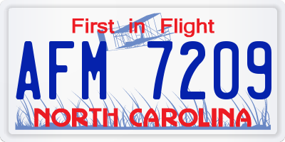 NC license plate AFM7209