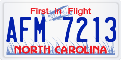 NC license plate AFM7213