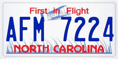 NC license plate AFM7224