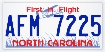 NC license plate AFM7225