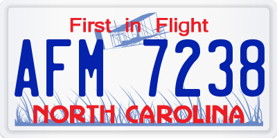 NC license plate AFM7238