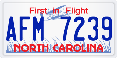 NC license plate AFM7239