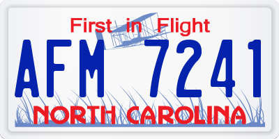 NC license plate AFM7241
