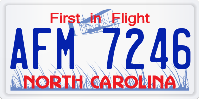 NC license plate AFM7246