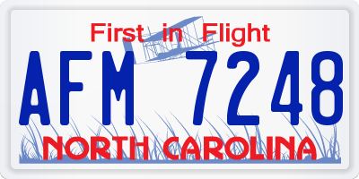 NC license plate AFM7248