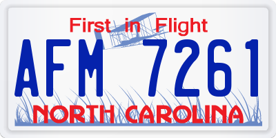 NC license plate AFM7261