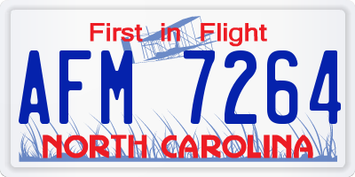 NC license plate AFM7264