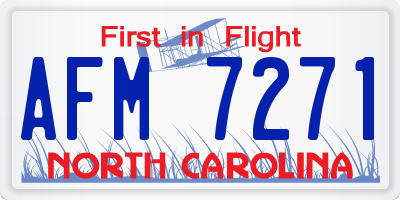 NC license plate AFM7271