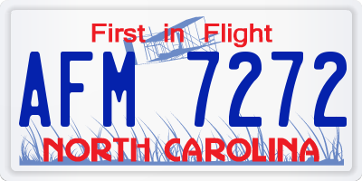 NC license plate AFM7272