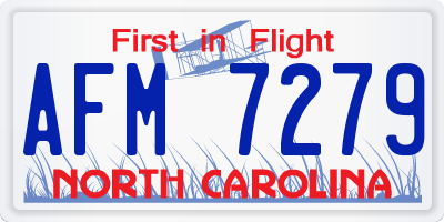 NC license plate AFM7279