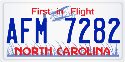 NC license plate AFM7282