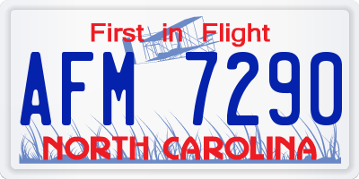 NC license plate AFM7290