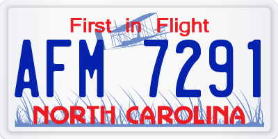 NC license plate AFM7291